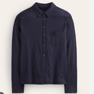 New Boden Amelia 100% Cotton Jersey Button-Down Women’s Shirt Blouse
